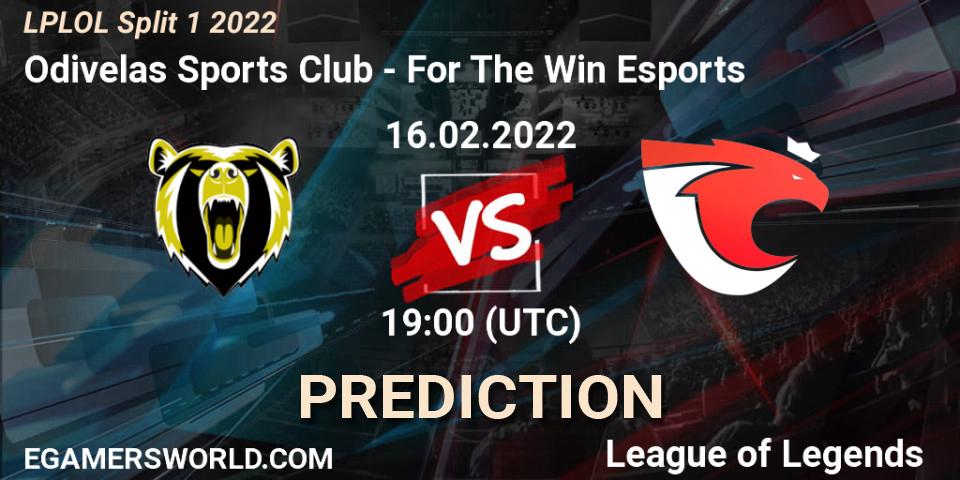 Odivelas Sports Club vs For The Win Esports: Match Prediction. 16.02.2022 at 19:00, LoL, LPLOL Split 1 2022