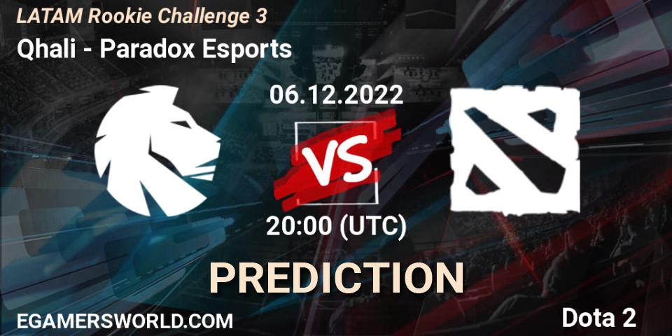 Qhali vs Paradox Esports: Match Prediction. 06.12.22, Dota 2, LATAM Rookie Challenge 3