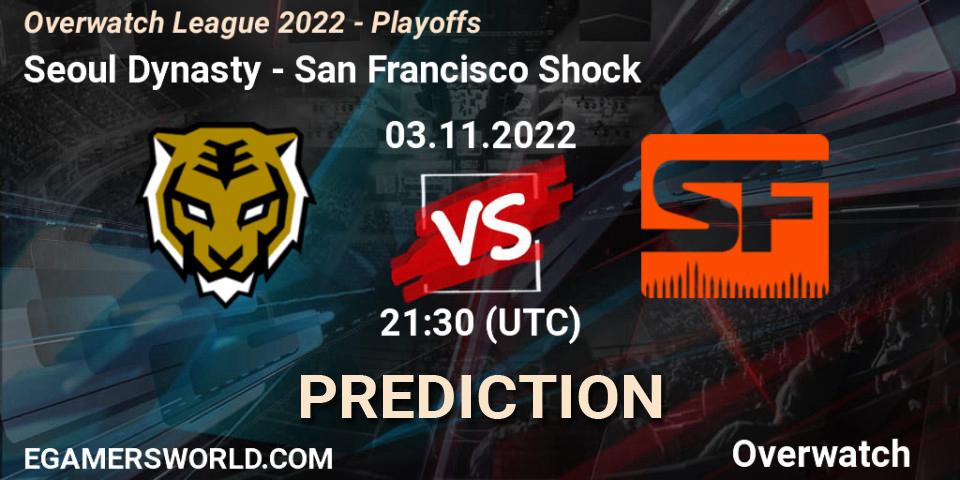 Seoul Dynasty vs San Francisco Shock: Match Prediction. 03.11.2022 at 21:30, Overwatch, Overwatch League 2022 - Playoffs