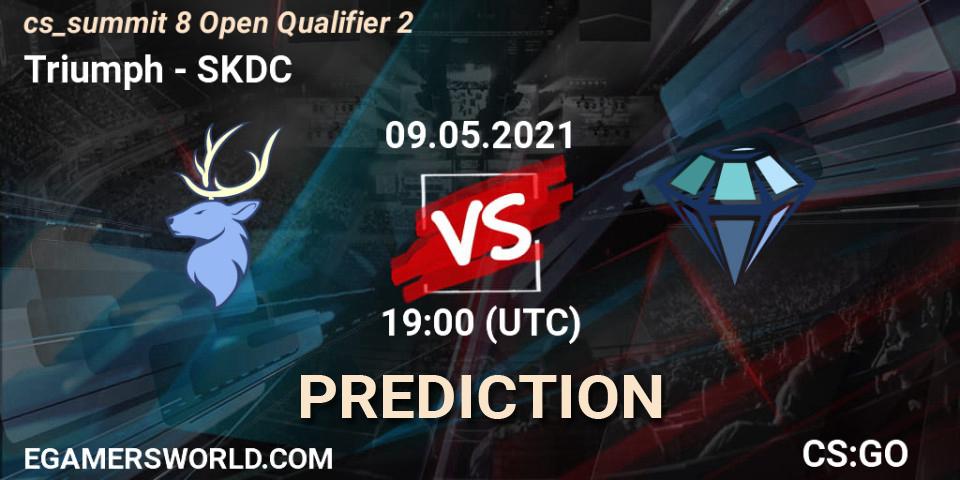 Triumph vs SKDC: Match Prediction. 09.05.2021 at 19:00, Counter-Strike (CS2), cs_summit 8 Open Qualifier 2