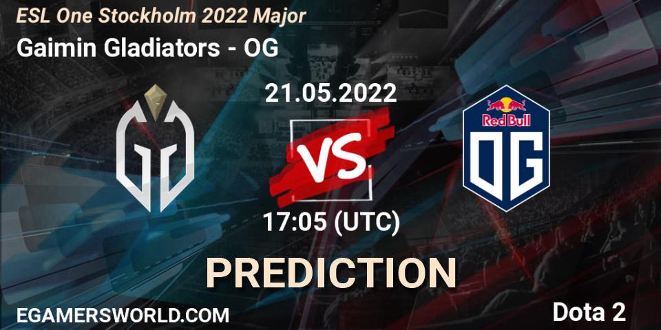Gaimin Gladiators vs OG: Match Prediction. 21.05.22, Dota 2, ESL One Stockholm 2022 Major