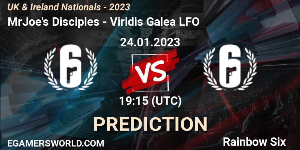 MrJoe's Disciples vs Viridis Galea LFO: Match Prediction. 24.01.2023 at 19:15, Rainbow Six, UK & Ireland Nationals - 2023