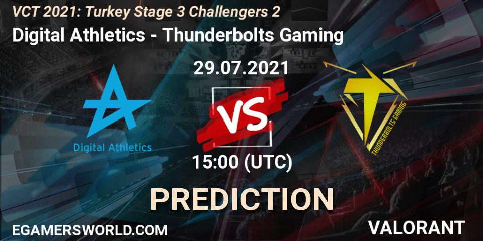 Digital Athletics vs Thunderbolts Gaming: Match Prediction. 29.07.2021 at 15:00, VALORANT, VCT 2021: Turkey Stage 3 Challengers 2