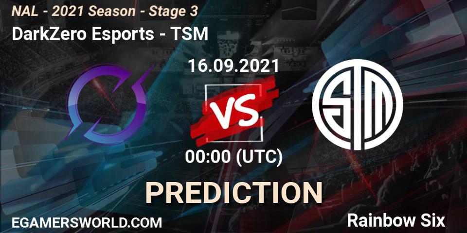 DarkZero Esports vs TSM: Match Prediction. 16.09.2021 at 00:00, Rainbow Six, NAL - 2021 Season - Stage 3