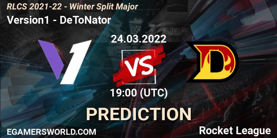 Version1 vs DeToNator: Match Prediction. 24.03.22, Rocket League, RLCS 2021-22 - Winter Split Major