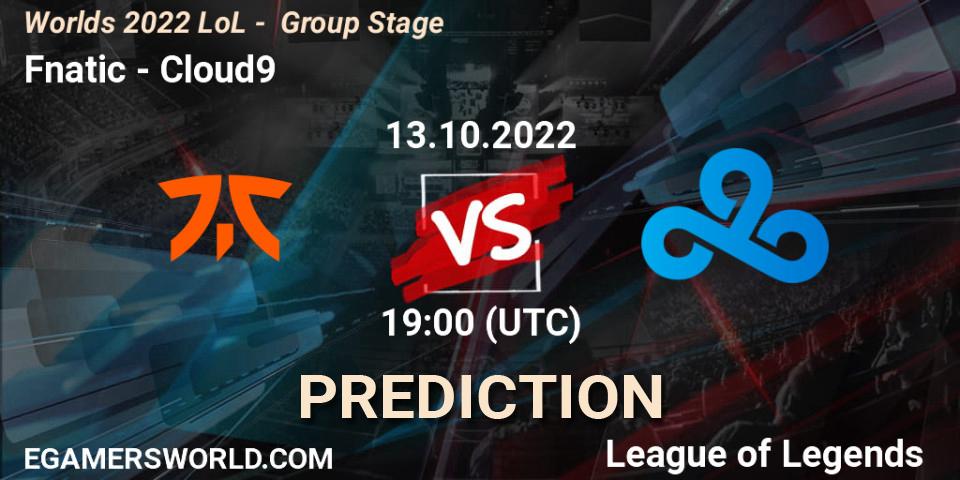 Fnatic vs Cloud9: Match Prediction. 13.10.22, LoL, Worlds 2022 LoL - Group Stage