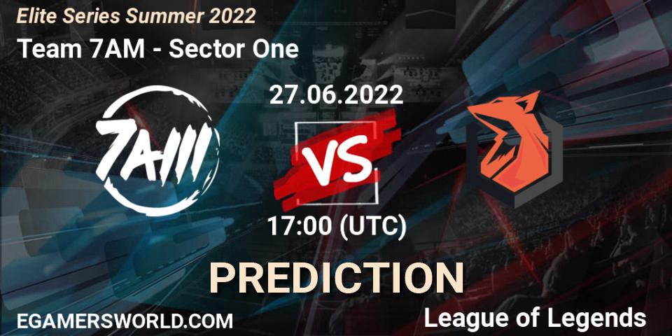 Team 7AM vs Sector One: Match Prediction. 27.06.2022 at 17:00, LoL, Elite Series Summer 2022