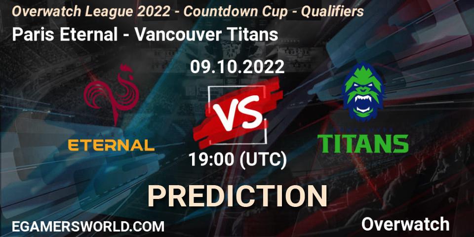 Paris Eternal vs Vancouver Titans: Match Prediction. 09.10.22, Overwatch, Overwatch League 2022 - Countdown Cup - Qualifiers