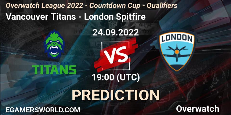 Vancouver Titans vs London Spitfire: Match Prediction. 24.09.22, Overwatch, Overwatch League 2022 - Countdown Cup - Qualifiers