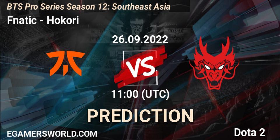Fnatic vs Hokori: Match Prediction. 26.09.22, Dota 2, BTS Pro Series Season 12: Southeast Asia