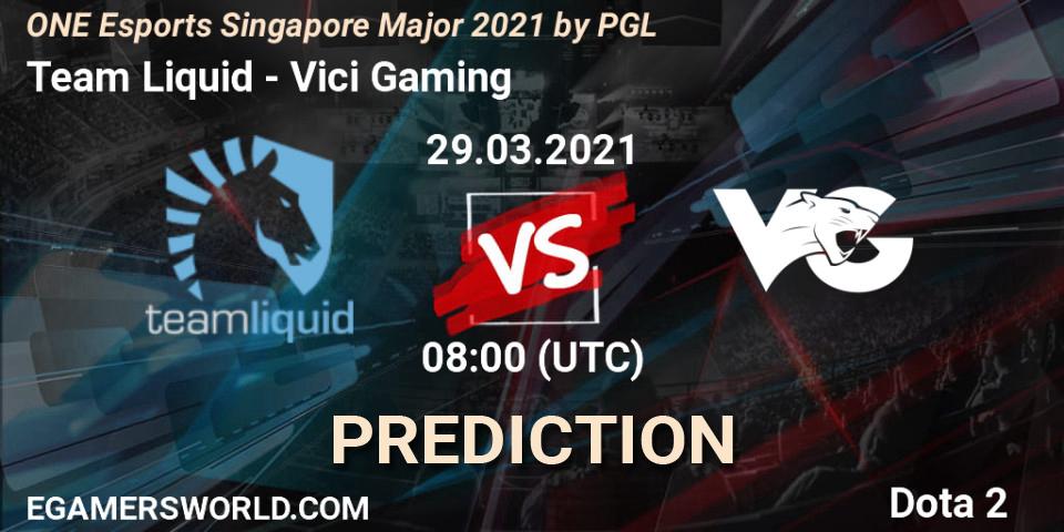 Team Liquid vs Vici Gaming: Match Prediction. 29.03.2021 at 09:25, Dota 2, ONE Esports Singapore Major 2021