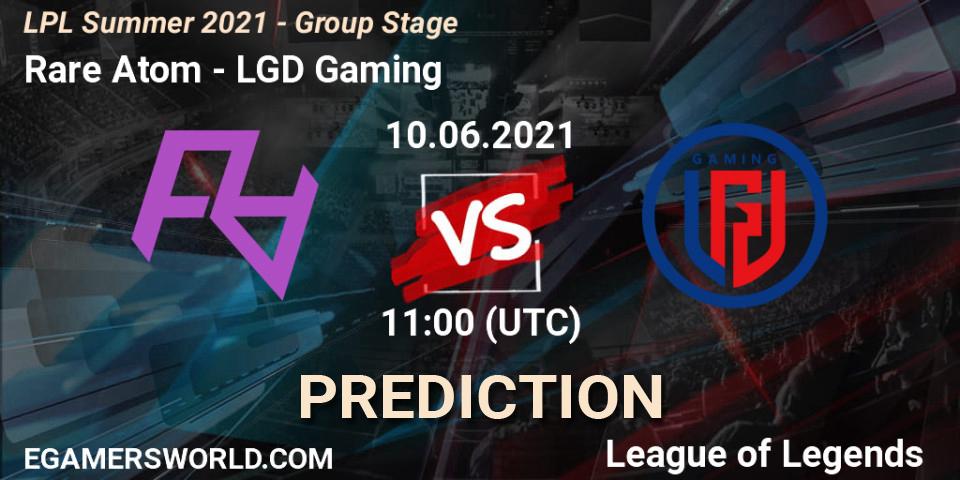 Rare Atom vs LGD Gaming: Match Prediction. 10.06.21, LoL, LPL Summer 2021 - Group Stage