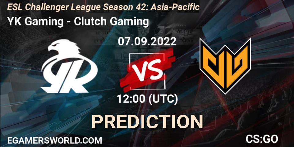 YK Gaming vs Clutch Gaming: Match Prediction. 07.09.2022 at 12:00, Counter-Strike (CS2), ESL Challenger League Season 42: Asia-Pacific