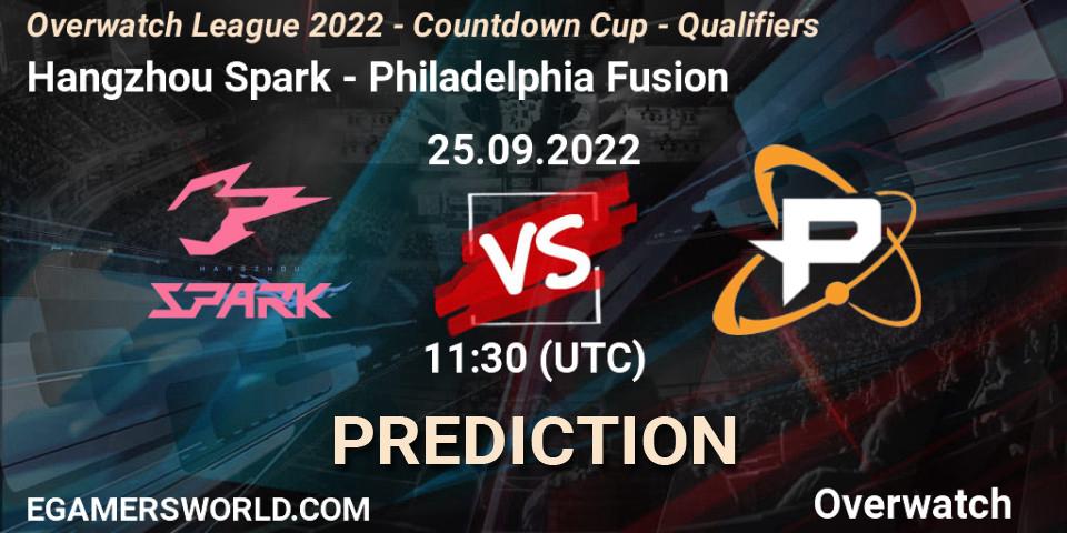 Hangzhou Spark vs Philadelphia Fusion: Match Prediction. 25.09.22, Overwatch, Overwatch League 2022 - Countdown Cup - Qualifiers