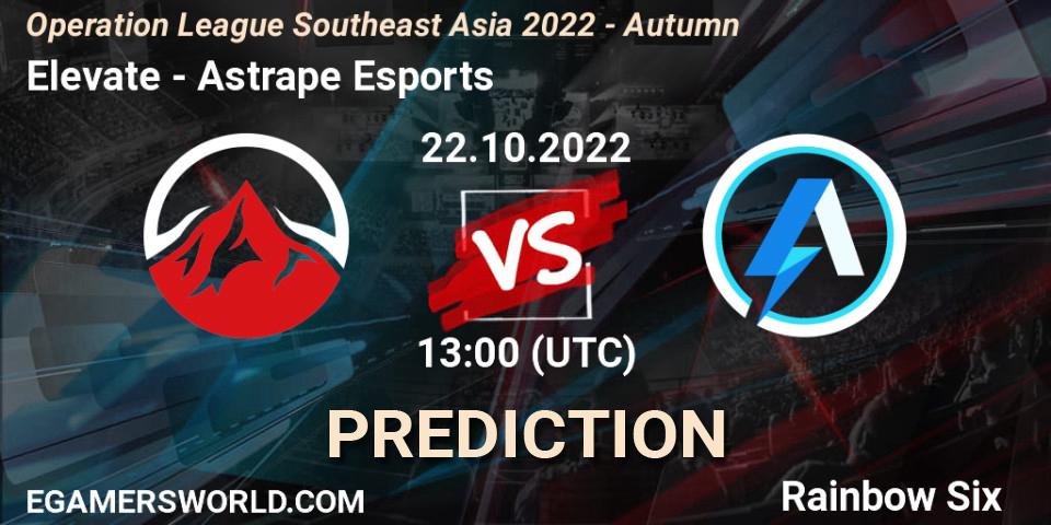 Elevate vs Astrape Esports: Match Prediction. 23.10.2022 at 13:00, Rainbow Six, Operation League Southeast Asia 2022 - Autumn