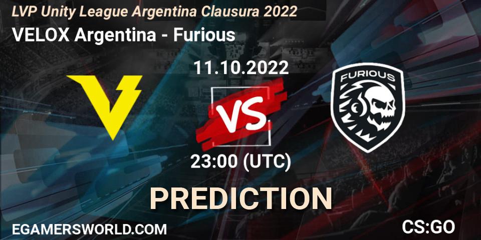 VELOX Argentina vs Furious: Match Prediction. 11.10.2022 at 23:30, Counter-Strike (CS2), LVP Unity League Argentina Clausura 2022