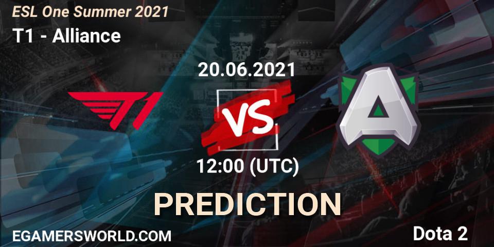 T1 vs Alliance: Match Prediction. 20.06.2021 at 11:55, Dota 2, ESL One Summer 2021