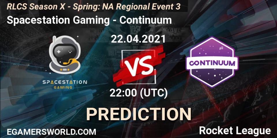 Spacestation Gaming vs Continuum: Match Prediction. 22.04.2021 at 22:00, Rocket League, RLCS Season X - Spring: NA Regional Event 3
