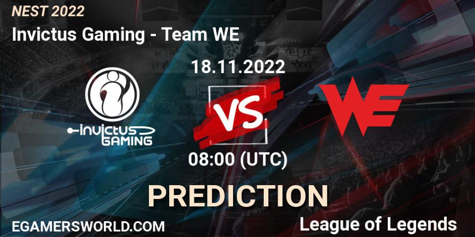 Invictus Gaming vs Team WE: Match Prediction. 18.11.22, LoL, NEST 2022