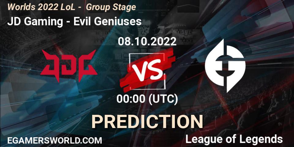 JD Gaming vs Evil Geniuses: Match Prediction. 08.10.22, LoL, Worlds 2022 LoL - Group Stage