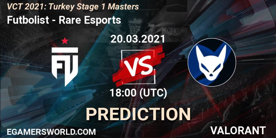 Futbolist vs Rare Esports: Match Prediction. 20.03.2021 at 18:00, VALORANT, VCT 2021: Turkey Stage 1 Masters