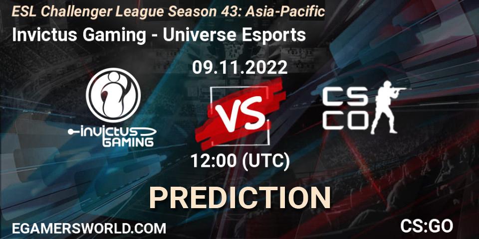 Invictus Gaming vs Universe Esports: Match Prediction. 09.11.22, CS2 (CS:GO), ESL Challenger League Season 43: Asia-Pacific