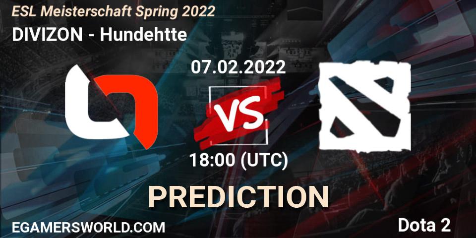 DIVIZON vs Hundehütte: Match Prediction. 07.02.2022 at 18:00, Dota 2, ESL Meisterschaft Spring 2022
