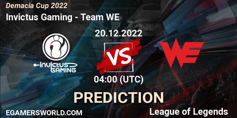 Invictus Gaming vs Team WE: Match Prediction. 20.12.22, LoL, Demacia Cup 2022