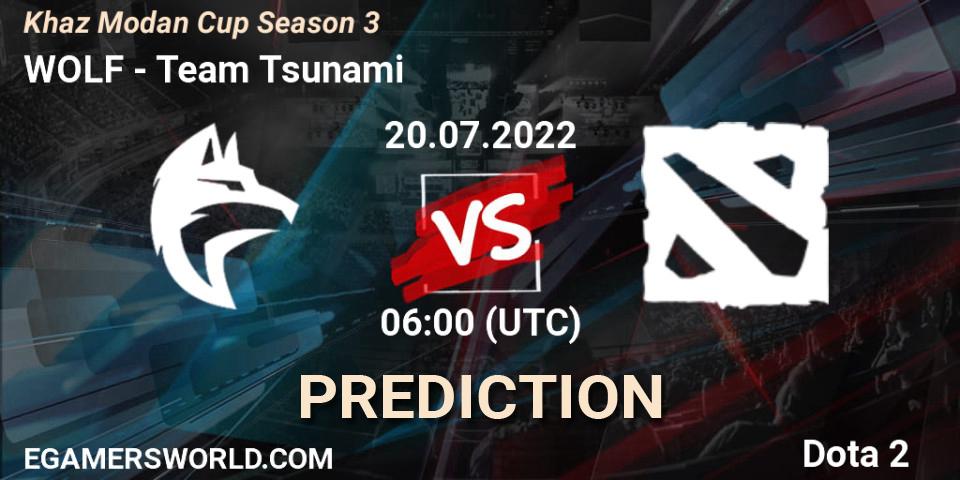 WOLF vs Team Tsunami: Match Prediction. 20.07.2022 at 06:16, Dota 2, Khaz Modan Cup Season 3