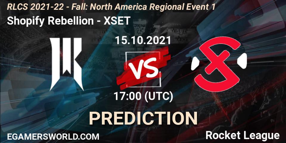 Shopify Rebellion vs XSET: Match Prediction. 15.10.2021 at 17:00, Rocket League, RLCS 2021-22 - Fall: North America Regional Event 1