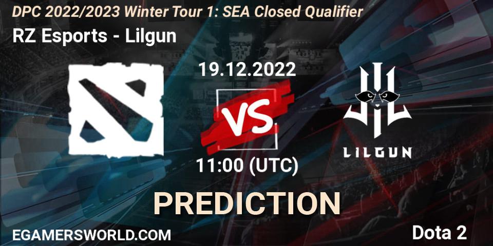 RZ Esports vs Lilgun: Match Prediction. 19.12.22, Dota 2, DPC 2022/2023 Winter Tour 1: SEA Closed Qualifier