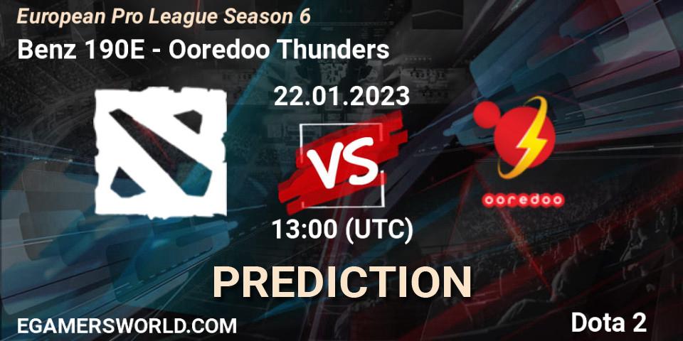 Benz 190E vs Ooredoo Thunders: Match Prediction. 22.01.23, Dota 2, European Pro League Season 6