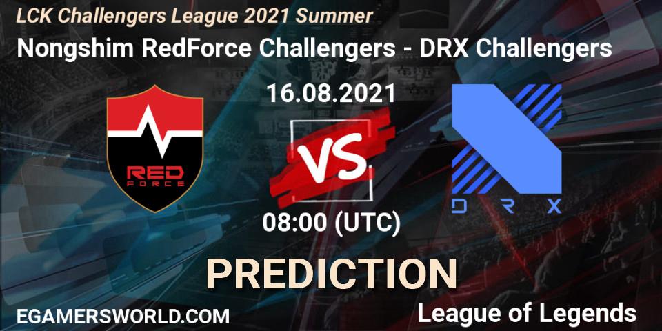 Nongshim RedForce Challengers vs DRX Challengers: Match Prediction. 16.08.2021 at 08:00, LoL, LCK Challengers League 2021 Summer