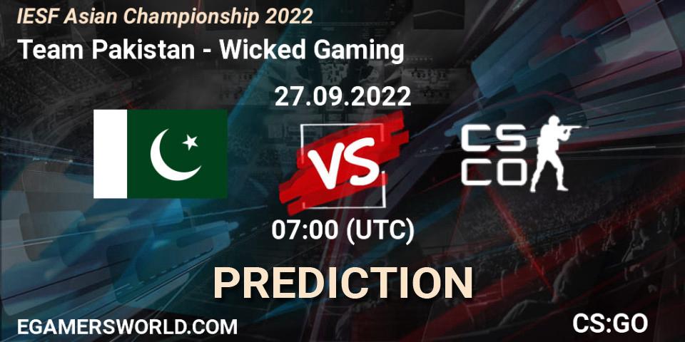 Team Pakistan vs Wicked Gaming: Match Prediction. 27.09.2022 at 07:00, Counter-Strike (CS2), IESF Asian Championship 2022
