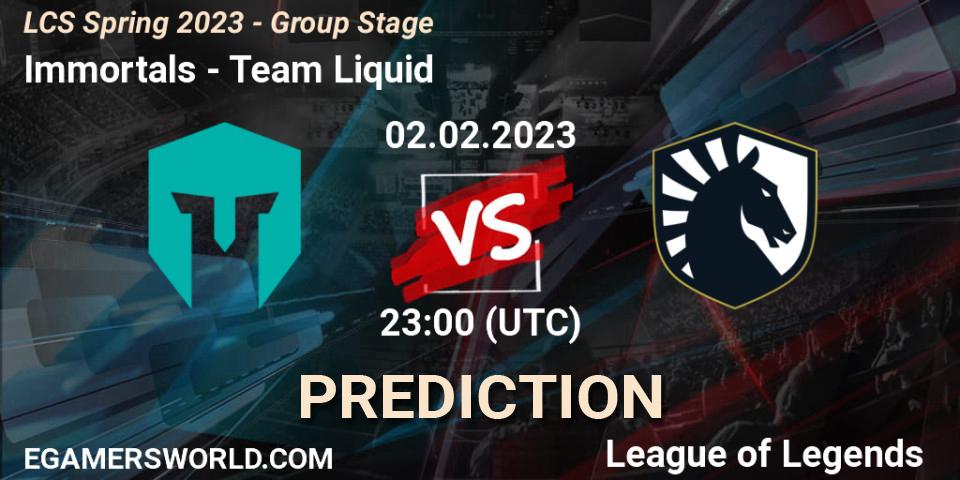 Immortals vs Team Liquid: Match Prediction. 03.02.23, LoL, LCS Spring 2023 - Group Stage
