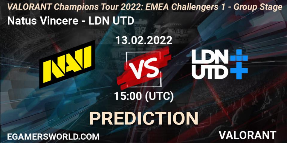 Natus Vincere vs LDN UTD: Match Prediction. 13.02.2022 at 15:00, VALORANT, VCT 2022: EMEA Challengers 1 - Group Stage