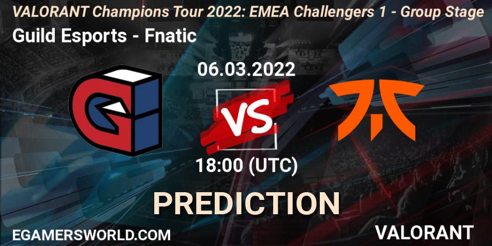 Guild Esports vs Fnatic: Match Prediction. 16.03.2022 at 17:30, VALORANT, VCT 2022: EMEA Challengers 1 - Group Stage