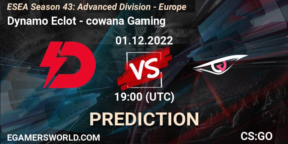 Dynamo Eclot vs cowana Gaming: Match Prediction. 01.12.22, CS2 (CS:GO), ESEA Season 43: Advanced Division - Europe