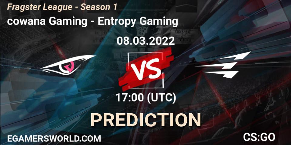 cowana Gaming vs Entropy Gaming: Match Prediction. 08.03.22, CS2 (CS:GO), Fragster League - Season 1
