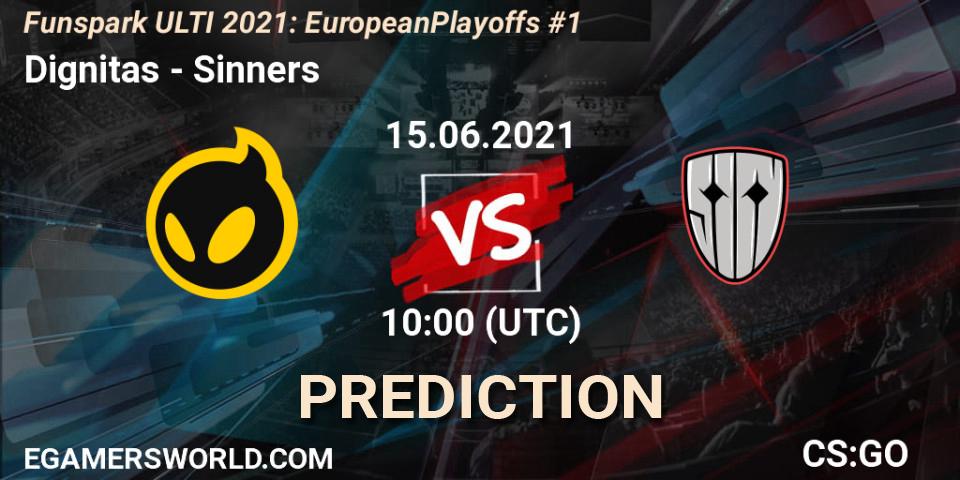 Dignitas vs Sinners: Match Prediction. 15.06.2021 at 10:00, Counter-Strike (CS2), Funspark ULTI 2021: European Playoffs #1