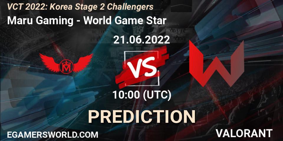Maru Gaming vs World Game Star: Match Prediction. 21.06.22, VALORANT, VCT 2022: Korea Stage 2 Challengers