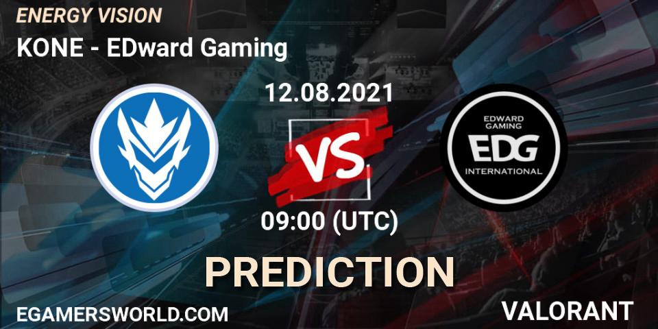 KONE vs EDward Gaming: Match Prediction. 12.08.2021 at 09:00, VALORANT, ENERGY VISION