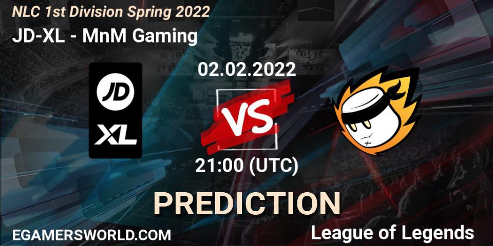 JD-XL vs MnM Gaming: Match Prediction. 02.02.2022 at 21:00, LoL, NLC 1st Division Spring 2022