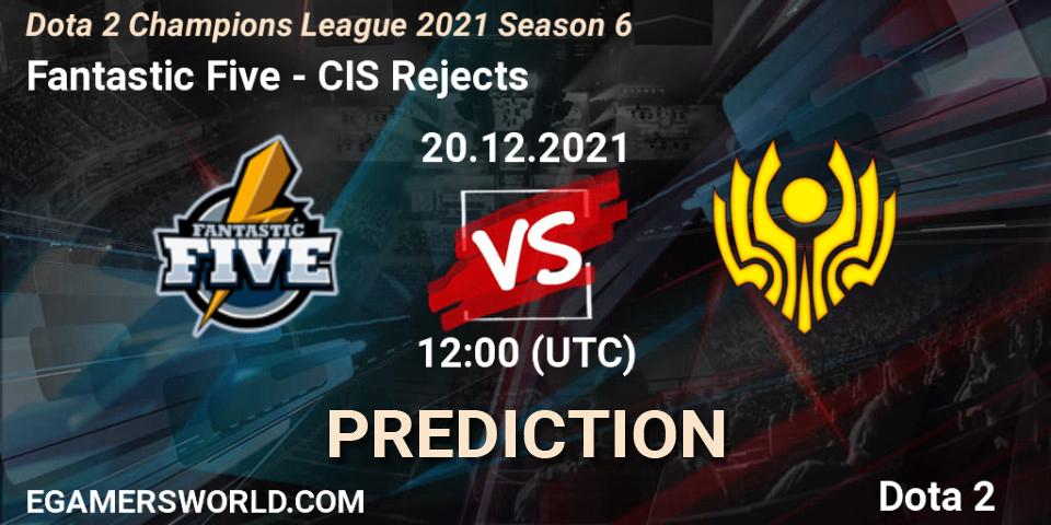 Fantastic Five vs CIS Rejects: Match Prediction. 22.12.2021 at 15:02, Dota 2, Dota 2 Champions League 2021 Season 6