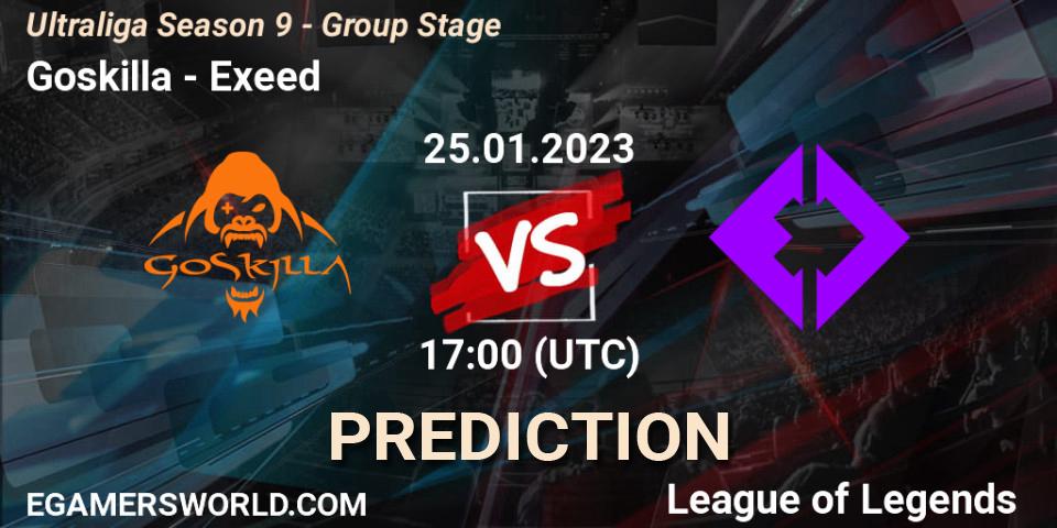 Goskilla vs Exeed: Match Prediction. 25.01.23, LoL, Ultraliga Season 9 - Group Stage