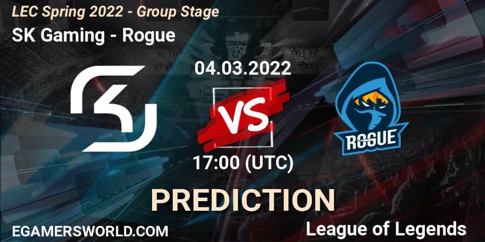 SK Gaming vs Rogue: Match Prediction. 04.03.2022 at 17:00, LoL, LEC Spring 2022 - Group Stage