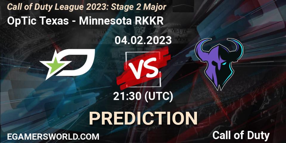 OpTic Texas vs Minnesota RØKKR: Match Prediction. 04.02.23, Call of Duty, Call of Duty League 2023: Stage 2 Major