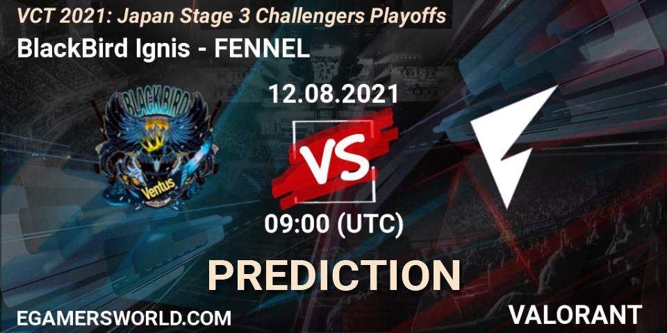 BlackBird Ignis vs FENNEL: Match Prediction. 12.08.2021 at 09:10, VALORANT, VCT 2021: Japan Stage 3 Challengers Playoffs