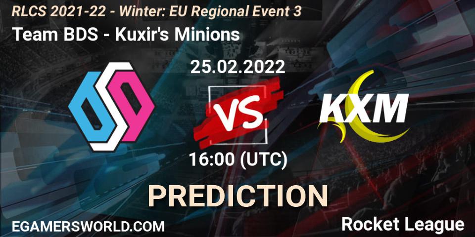 Team BDS vs Kuxir's Minions: Match Prediction. 25.02.2022 at 16:00, Rocket League, RLCS 2021-22 - Winter: EU Regional Event 3