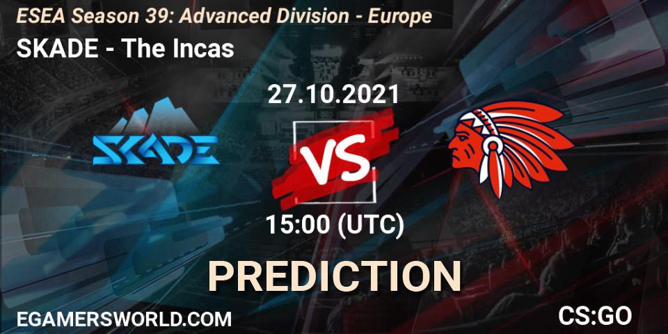 SKADE vs The Incas: Match Prediction. 27.10.2021 at 15:00, Counter-Strike (CS2), ESEA Season 39: Advanced Division - Europe